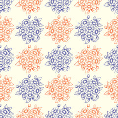 Seamless color daisy flowers background