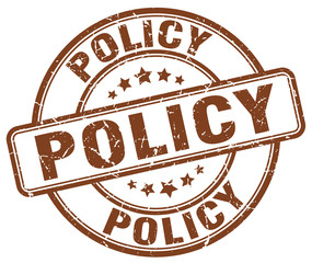 policy brown grunge round vintage rubber stamp