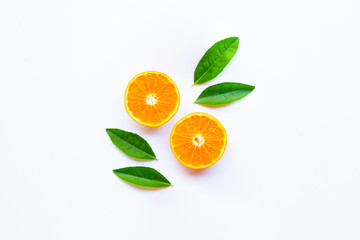 Fresh orange citrus fruit on white.