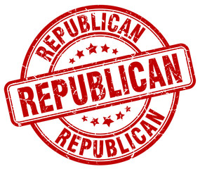 republican red grunge round vintage rubber stamp