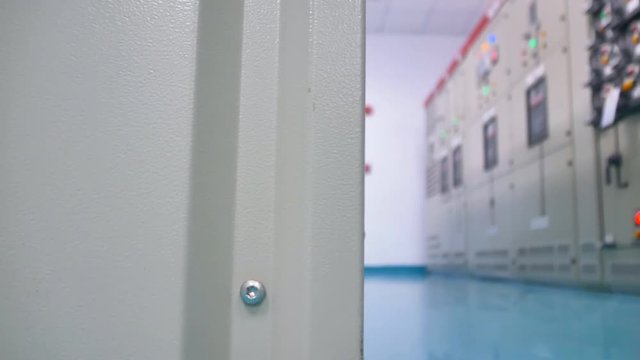 Video panning and blurred of Electric city control building or Main Substation