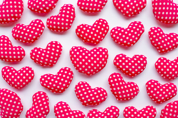 Valentine's hearts on white