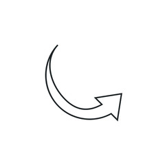 Simple black icon on white background. Repeat icon. Vector illustration web design element. curve arrow