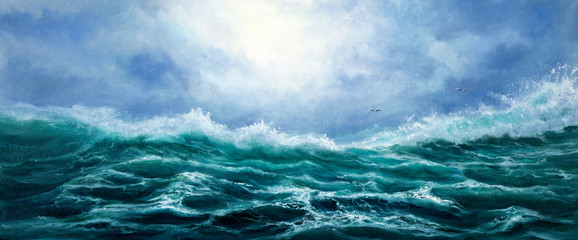 Ocean waves - obrazy, fototapety, plakaty