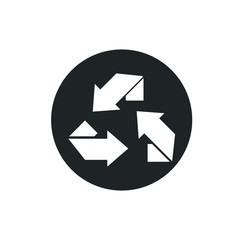 Simple black icon on white background. Repeat icon. Vector illustration web design element. 