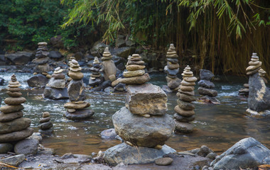 Pyramid of Zen stones for perfect meditation