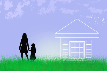 Mother and daughter dream of home.
