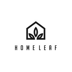 Buildings and leaves of plants logo vector.
