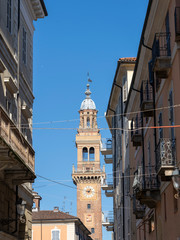 Fototapeta na wymiar Municipal tower of Casale Monferrato, Piedmont, Italy