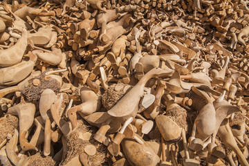 Traditional balinese hand made wooden ducks or geese as toys or decoration