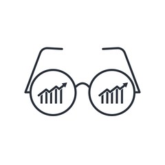 Control, monitoring the growth schedule. Vector icon on white background.