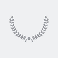 Award laurel icon flat