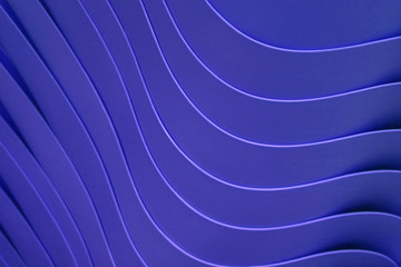 Royal blue artistic curve lines of piled up plastic bowls for pattern, background or banner 