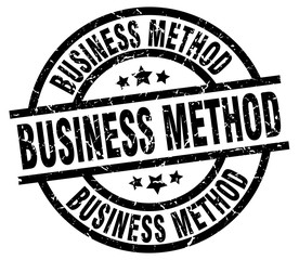 business method round grunge black stamp