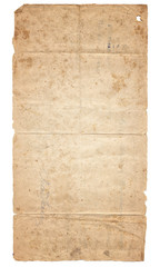 Old paper with scratches and stains texture isolated