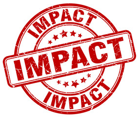 impact red grunge stamp