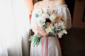 Wedding bouquet in bride's hands