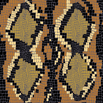 Snakeskin seamless pattern vector background. 80s opulence. Snake skin pattern texture. Fashionable print. Fashion and stylish background. Reptile