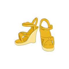 High heel shoes icon. Cartoon illustration of shoes on white background