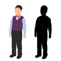 child silhouette, boy, flat style