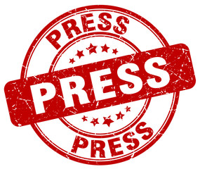 press red grunge round vintage rubber stamp