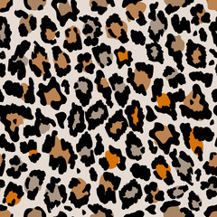 Leopard seamless pattern design, vector illustration background. Leopard print pattern. 80s opulence. Trendy hand drawn textures. Modern abstract design for paper, cover, fabric, interior decor