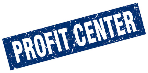 square grunge blue profit center stamp