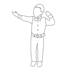 vector, isolated, child sketch, boy, icon