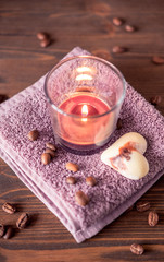 Skin and body care or Spa to thalassotherapy attributes on wooden table. Healthcare and beauty