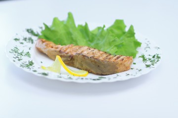 Healthy eating, diet. Baked grilled trout salmon .