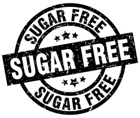 sugar free round grunge black stamp