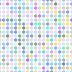 Seamless abstract pattern with colorful circles. Minimal geometric pattern vector background. Perfect for wallpapers, pattern fills, web page backgrounds, surface textures, textile