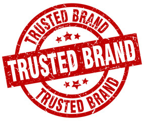 trusted brand round red grunge stamp