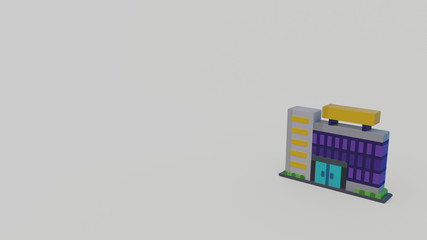 3d icon of office building
