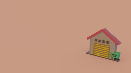 3d icon of warehouse