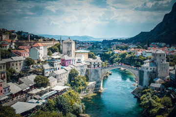 Fototapeta na wymiar Mostar Old Bridge
