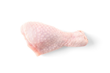 Raw chicken legs isolated on white background.