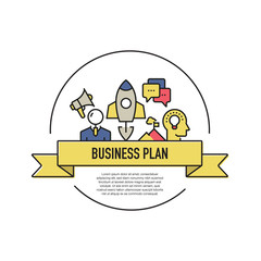 BUSINESS PLAN LINE ICON SET
