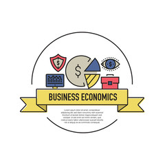 BUSINESS ECONOMICS LINE ICON SET