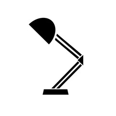 Table or desktop lamp isolated flat vector icon on white background