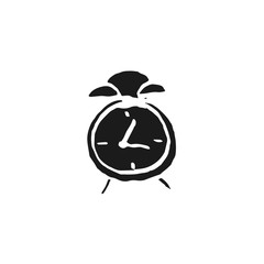 alarm clock vector doodle sketch isolated on white background