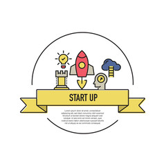 START UP LINE ICON SET
