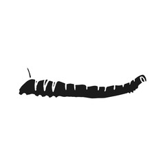 butterfly caterpillar vector doodle sketch isolated on white