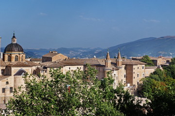 Fototapeta na wymiar View of center of Urbino, Marche, Italy