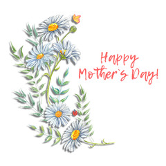 Happy Mothers Day. Watercolor floral frames illustration.