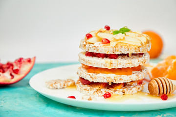 Vegan, diet, organic natural birthday cake with rice crisp