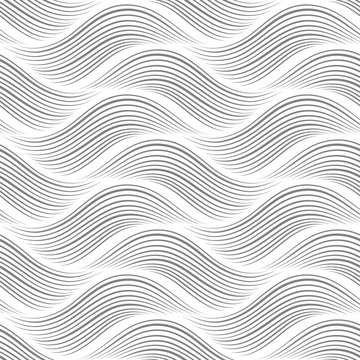 Abstract wavy background. Geometric seamless pattern. Black and white texture. Vector illustration.
