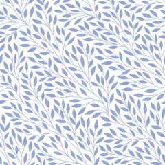 Seamless pattern with leaves. Vector illustration. Endless texture for season spring and summer design. Can be used for wallpaper, textile, gift wrap, greeting card background.
