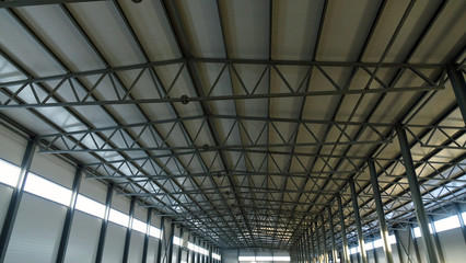 Industrial construction of a new plant .steel metal.