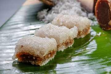 Traditional Steam Kuih Abuk-Abuk Malaysian/Indonesian Cuisine. Malaysian Kuih
